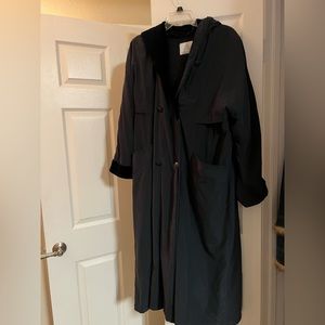 London Fog black trench coat
